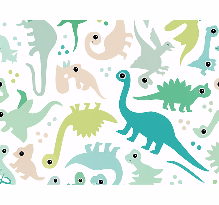 Children's wallpaper simple colorful dinosaur - TenStickers