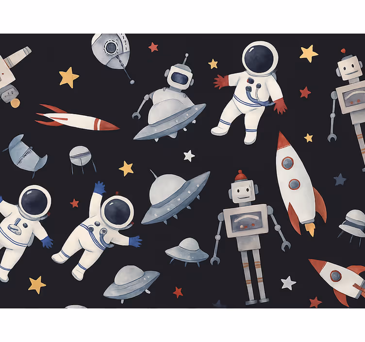 Children's wallpaper cosmic kids - TenStickers