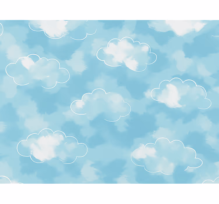 Children's wallpaper soft kids clouds - TenStickers