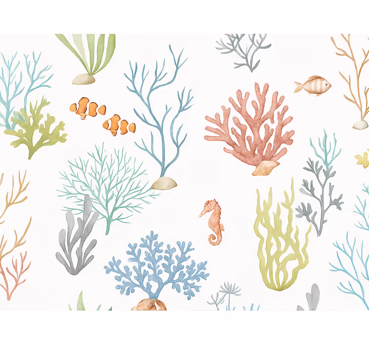 Children's wallpaper underwater coral - TenStickers