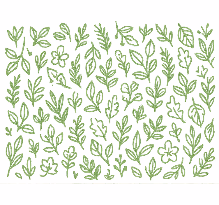 Children's wallpaper botanical green - TenStickers