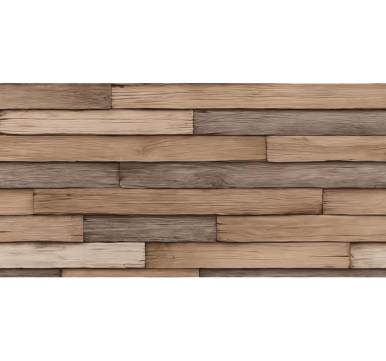 Living area wallpaper rustic 3d wood effect - TenStickers