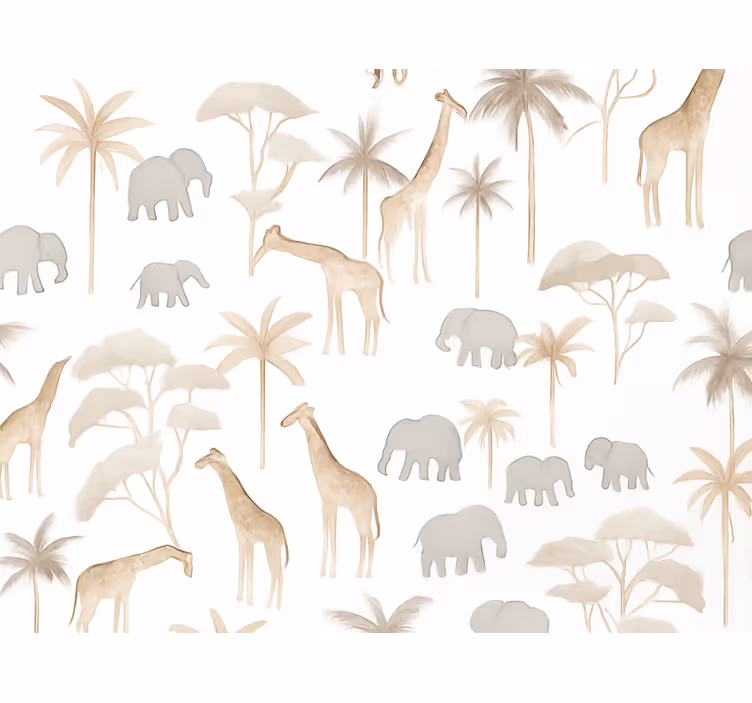 Children's wallpaper savannah kids - TenStickers