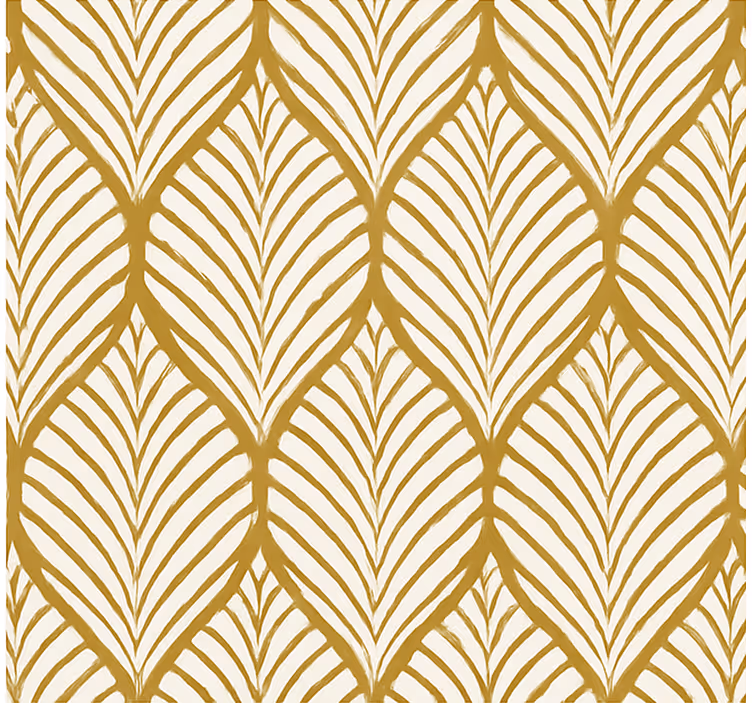 Contemporary wallpaper with golden leaf geometry - TenStickers