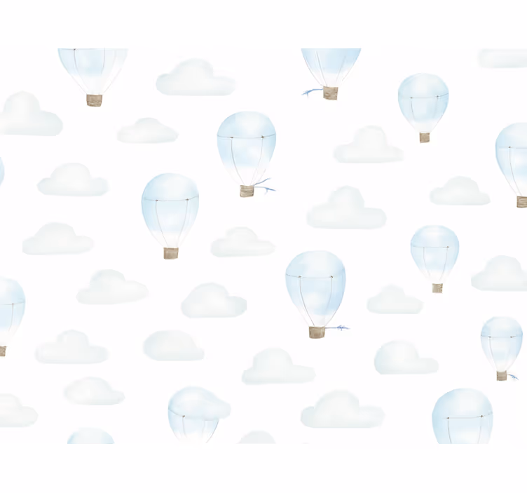 Children's wallpaper blue watercolor clouds - TenStickers