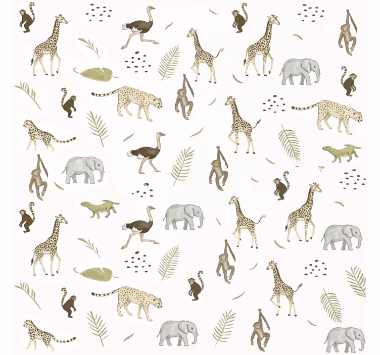 Children's wallpaper savanna animals for kids - TenStickers