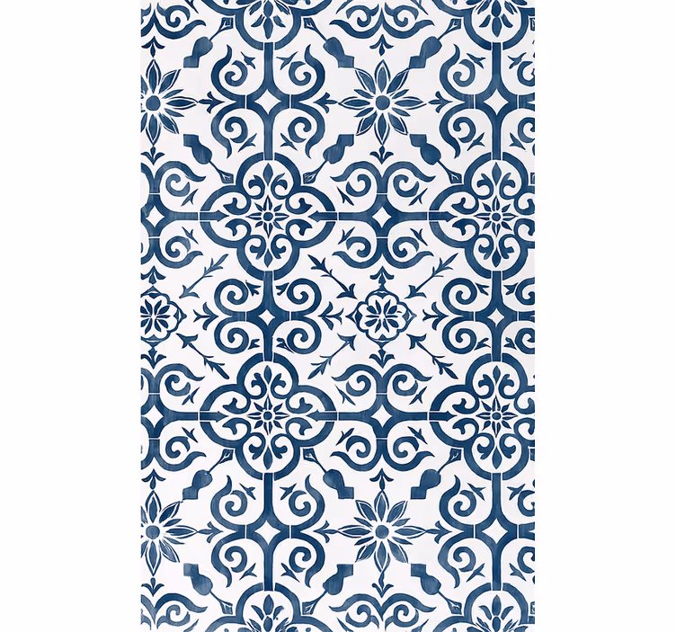 Tile effect wallpaper blue moroccan tiles - TenStickers
