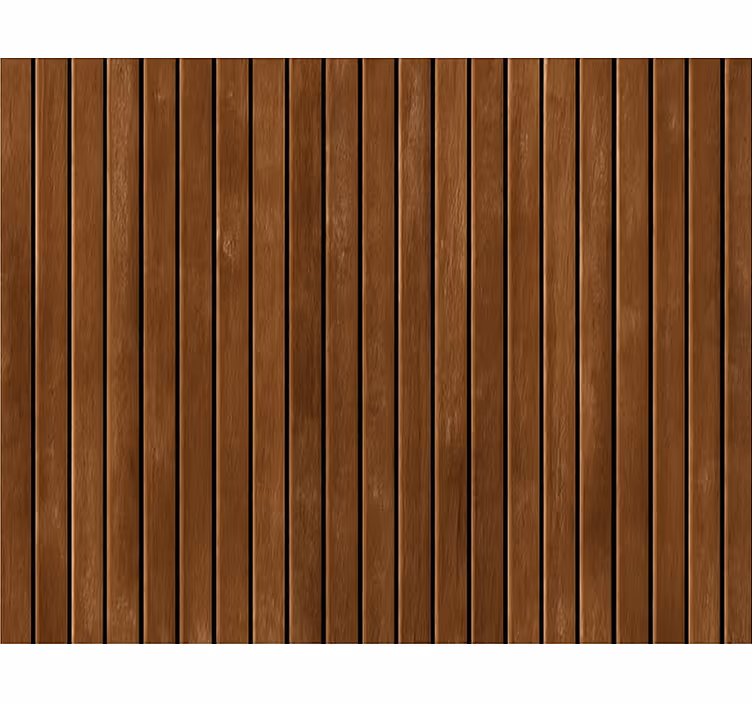 Living area wallpaper dark brown vertical wood planks - TenStickers