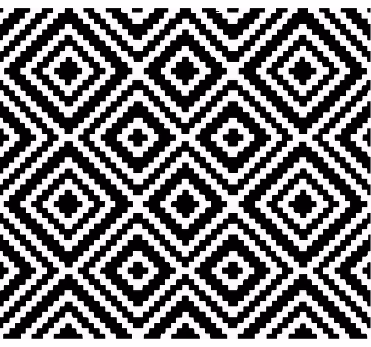 Living area wallpaper black and white square pattern - TenStickers