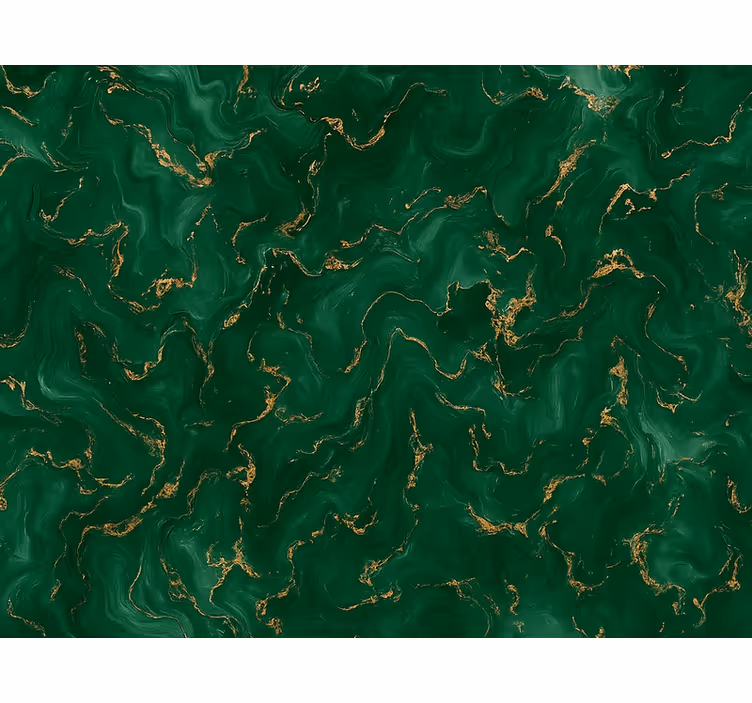 Master bedroom wallpaper in emerald green and gold marble - TenStickers