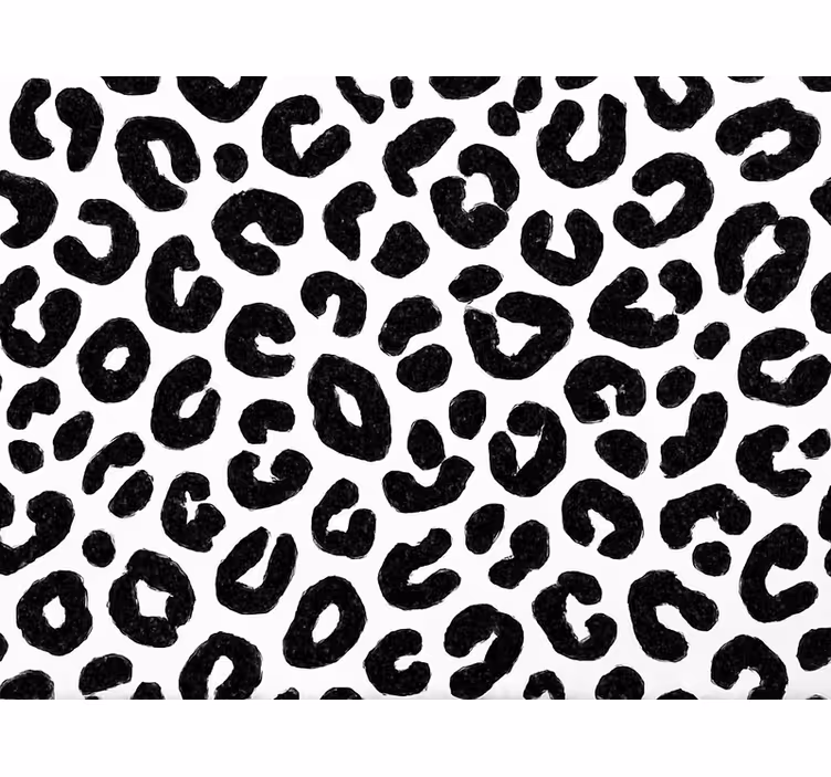 Living area wallpaper leopard black and white pattern - TenStickers