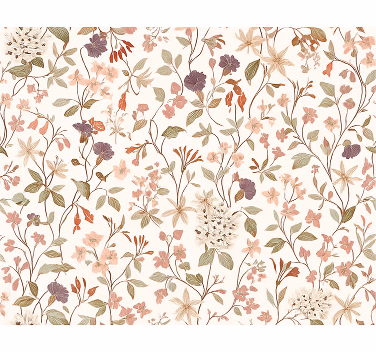 Master bedroom wallpaper pink flower pattern - TenStickers