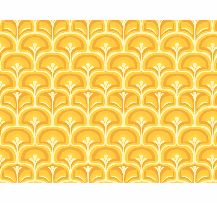 Living area wallpaper retro 70s yellow shapes - TenStickers