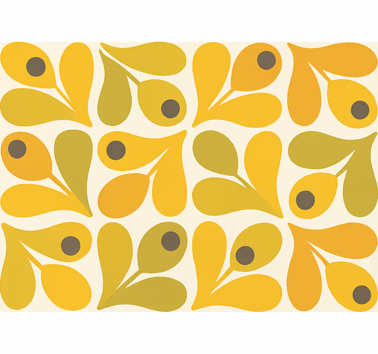 Living area wallpaper retro yellow geometrics - TenStickers