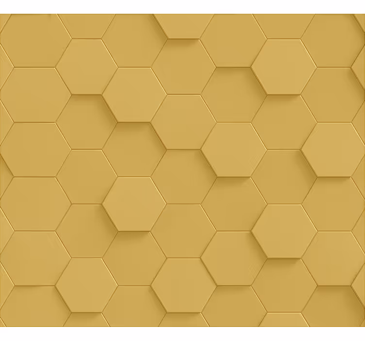 Children's wallpaper realistic gold honeycomb - TenStickers