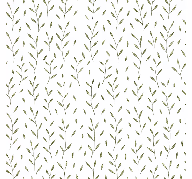 Living area wallpaper small green tiny leaves pattern - TenStickers