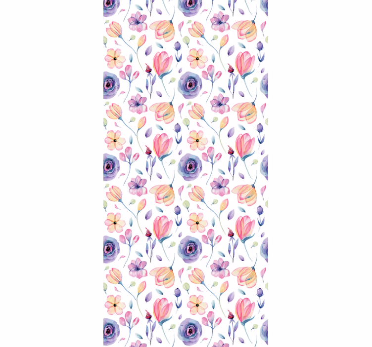 Floral wallpaper with a delicate purple pattern - TenStickers