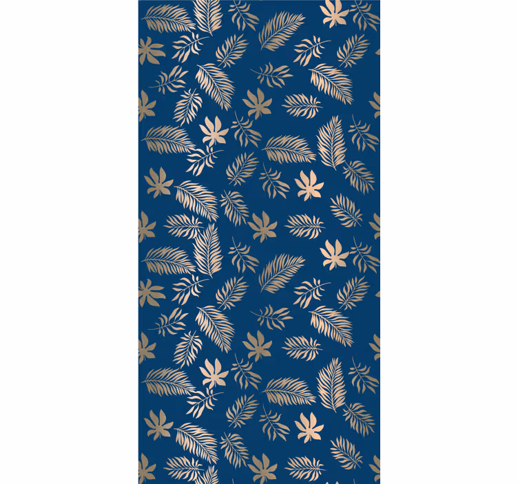 Floral wallpaper african-inspired blue flower design - TenStickers