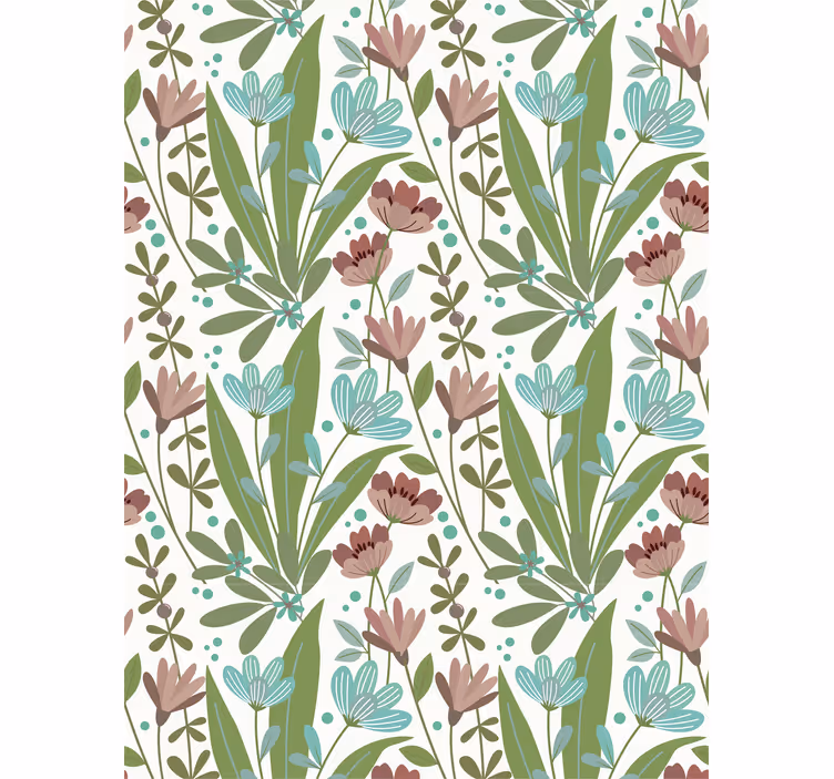 Floral wallpaper in vintage floral style - TenStickers
