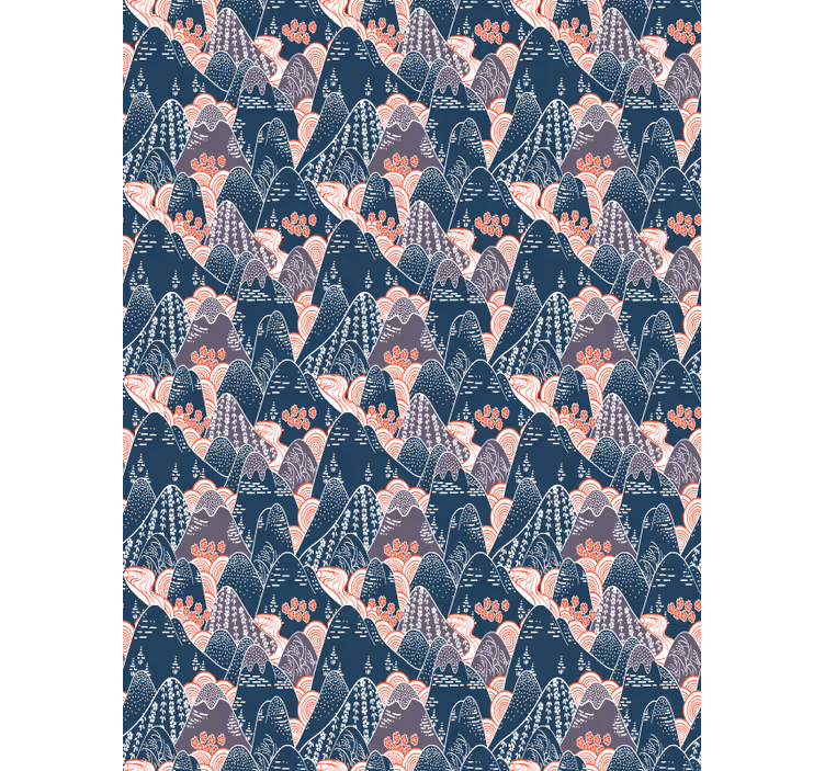 Master bedroom wallpaper in multicolor japanese design - TenStickers