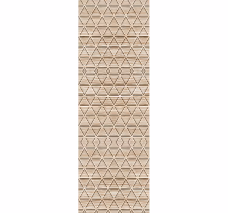Wall paper in bedroom wood effect triangle pattern - TenStickers