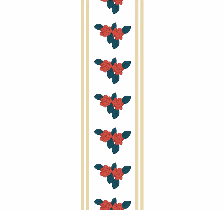 Shabby chic red roses pattern wall paper in bedroom - TenStickers
