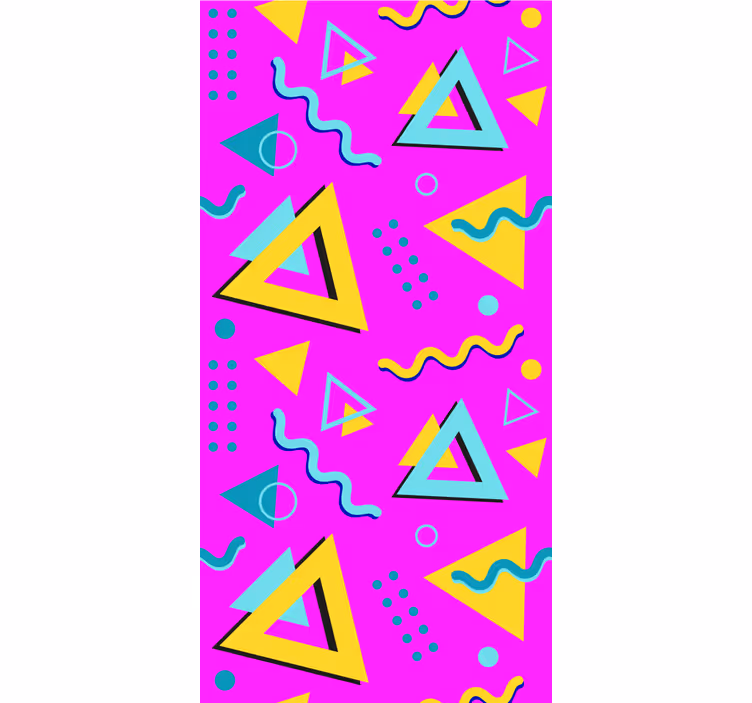 Wall paper in bedroom memphis retro 80s geometric shapes - TenStickers