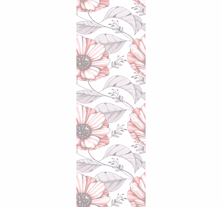 Wall paper in bedroom elegant pink magnolia design - TenStickers