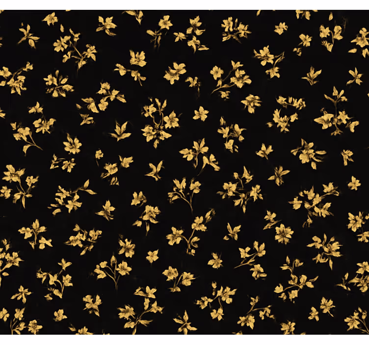 Wall paper in bedroom dark background with gold flowers - TenStickers