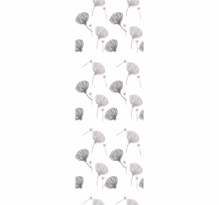 Wall paper in bedroom meadow flowers pattern on white - TenStickers