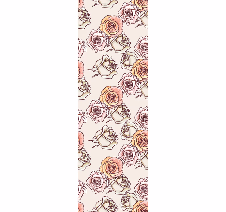 Roses pattern english style wall paper in bedroom - TenStickers