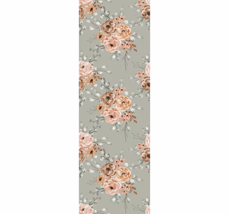 Vintage roses on mint green background wall paper in bedroom - TenStickers