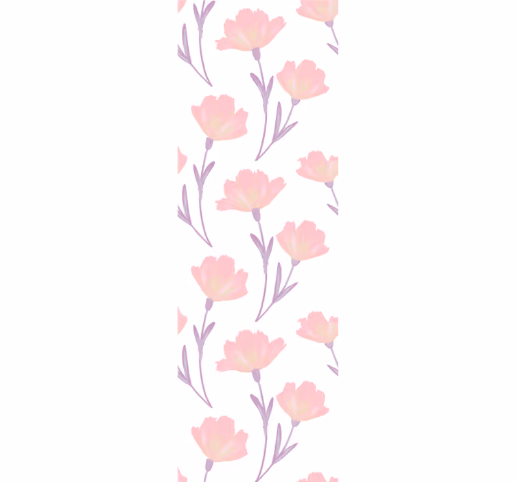 Wall paper in bedroom minimalistic watercolor wildflowers - TenStickers