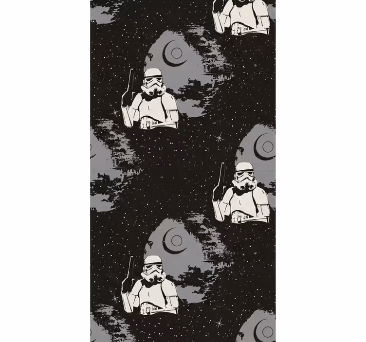 Wall paper in bedroom with typical whitetrooper pattern - TenStickers