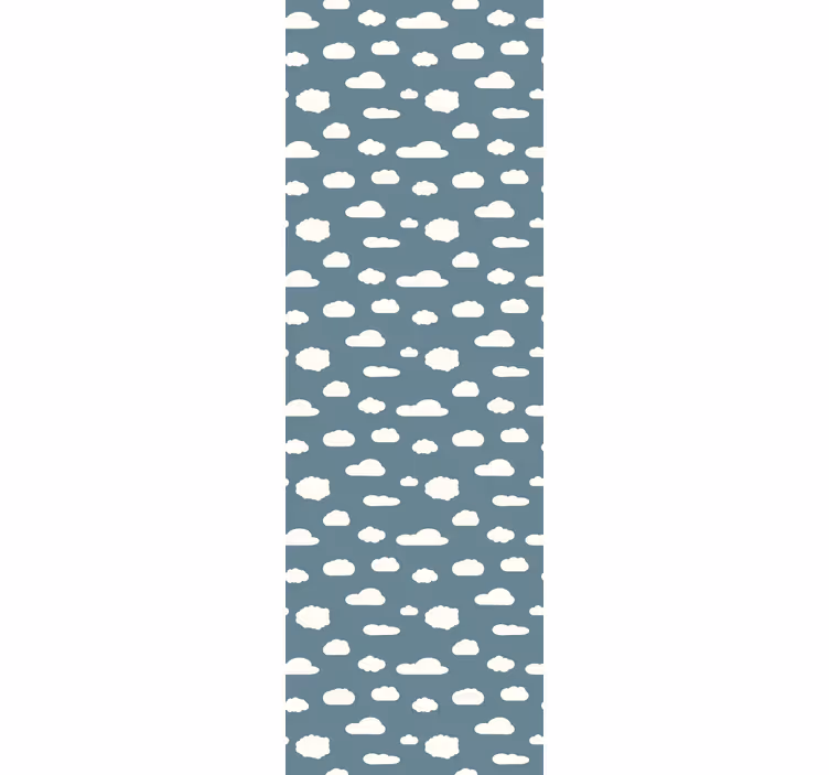 Wall paper in bedroom with white on blue pattern - TenStickers