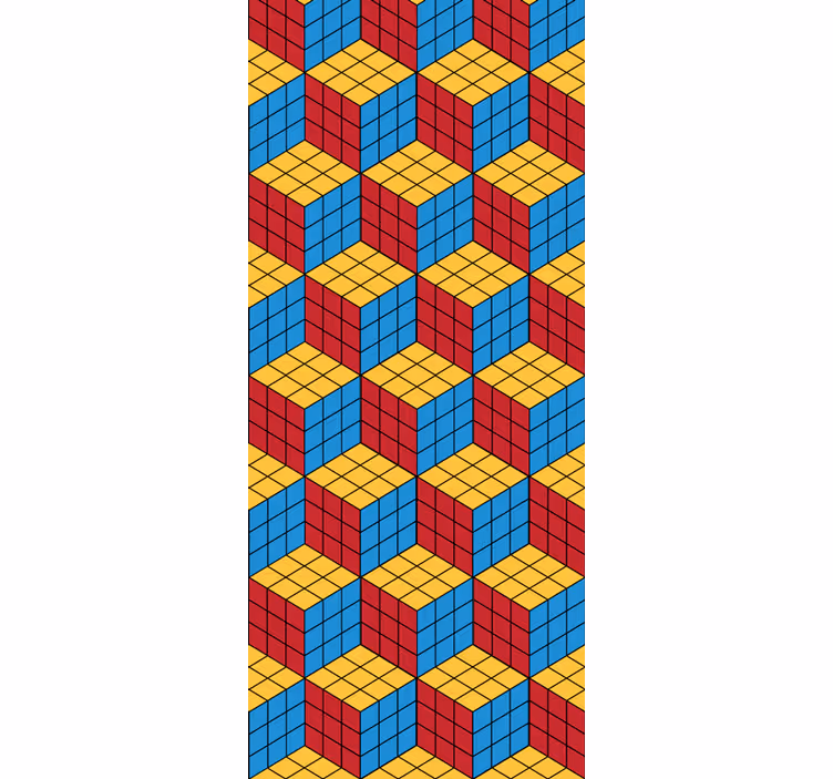 Wall paper in bedroom rubik cube original design - TenStickers