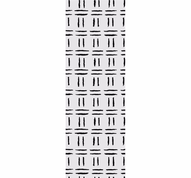 Wall paper in bedroom with grid ink brush pattern - TenStickers