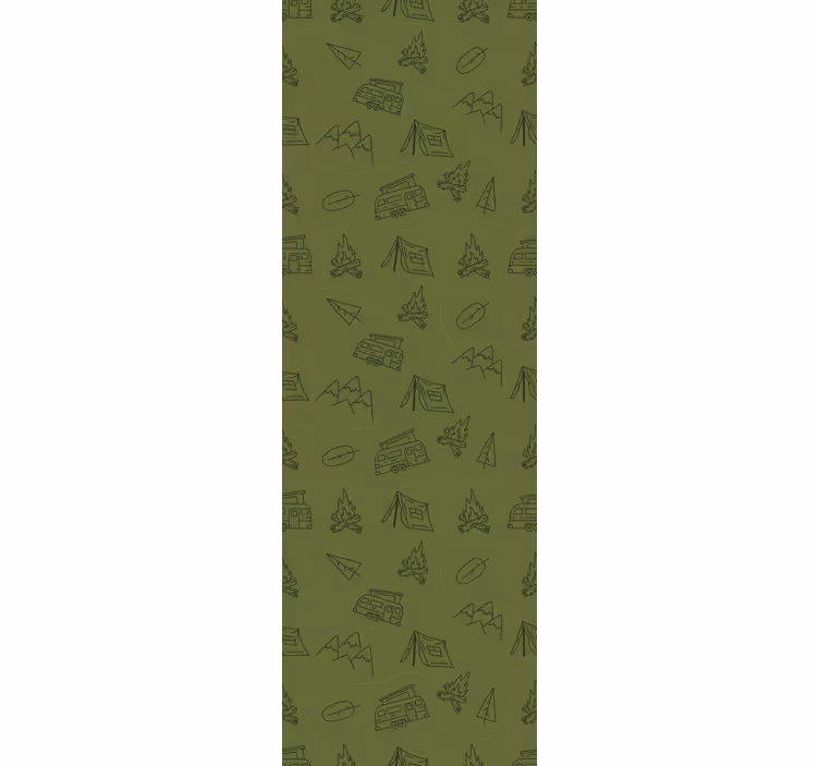Mountain themed green wallpaper in bedroom - TenStickers
