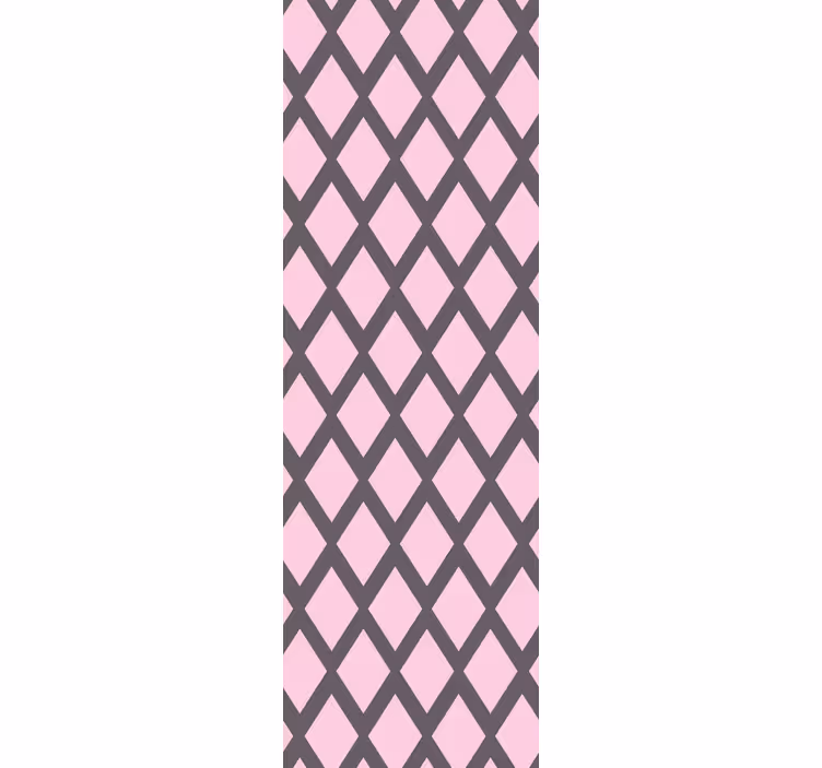 Wall paper in bedroom with pink and gray rhombuses - TenStickers