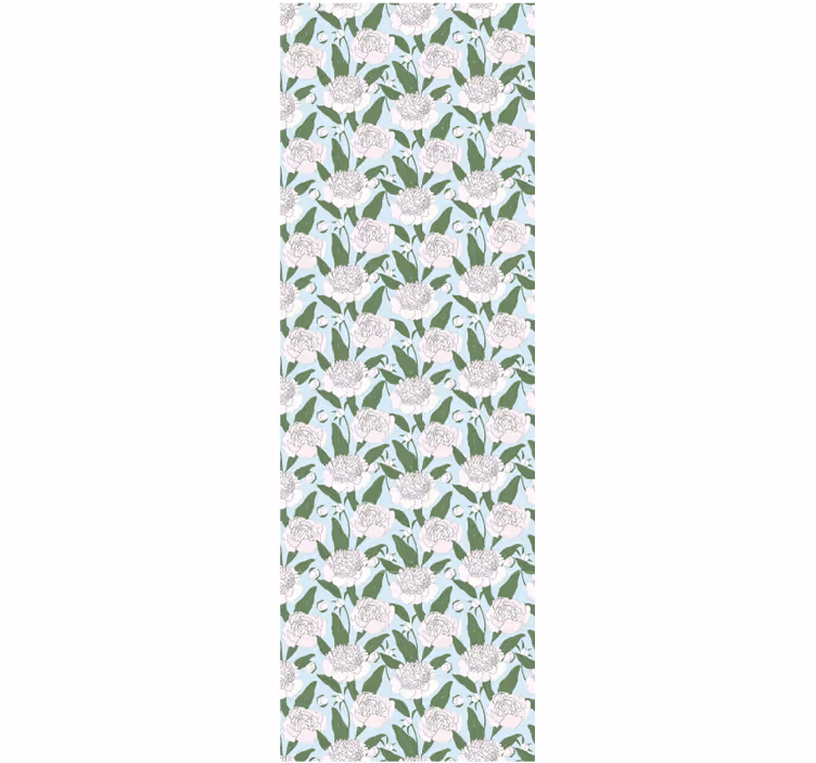 White flowers grandmillenial pattern wall paper in bedroom - TenStickers