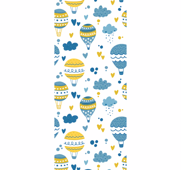 Colorful balloons and clouds wall paper in bedroom - TenStickers