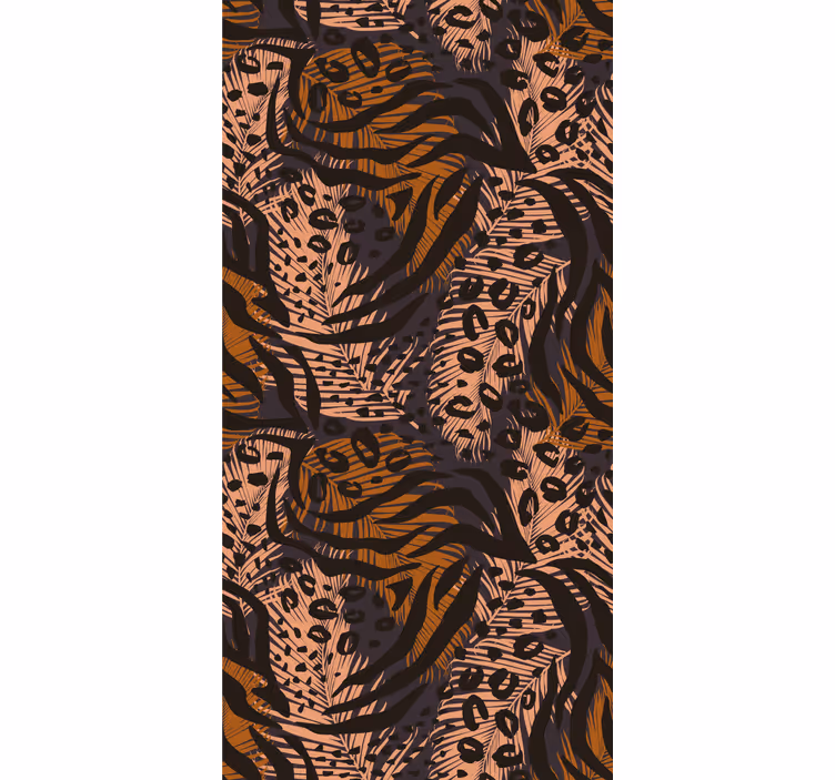 African style abstract colorful design wall paper in bedroom - TenStickers