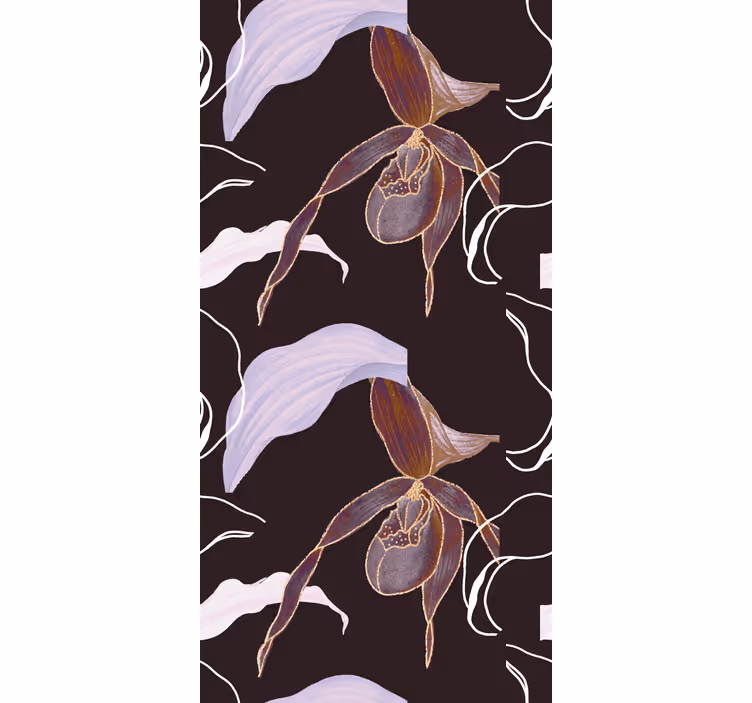 Wall paper in bedroom african style purple orchid - TenStickers