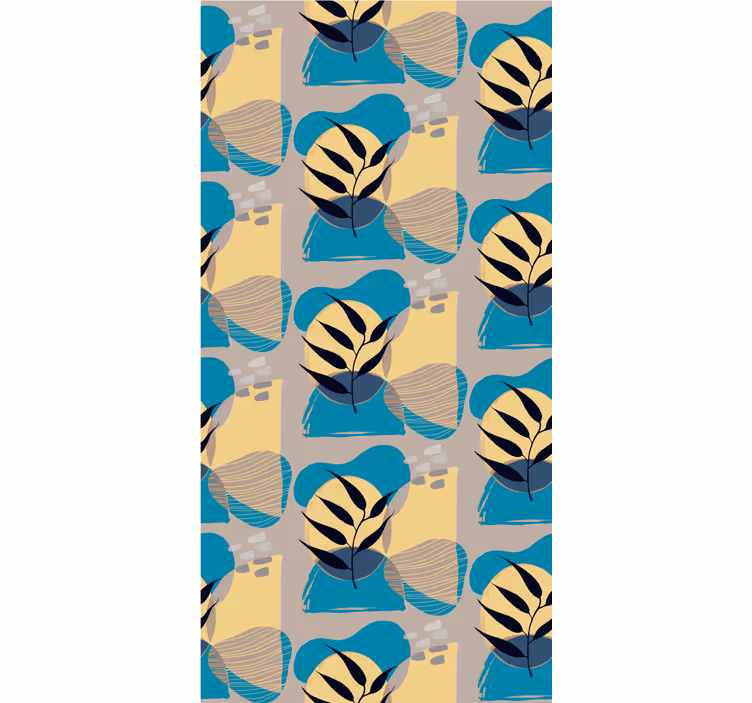 Wall paper in bedroom african style blue abstract design - TenStickers