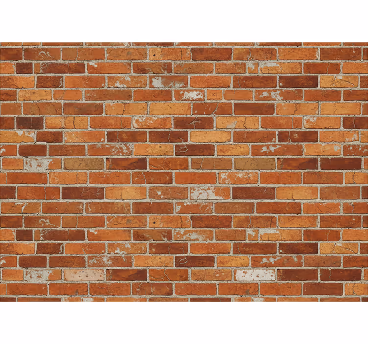 Wallpaper industrial orange brick design - TenStickers