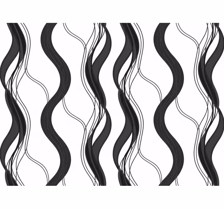 Master bedroom wallpaper wavy pattern in black - TenStickers