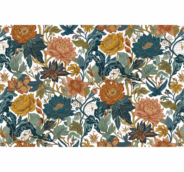 Flowers wallpaper inspired by travel adventures - TenStickers