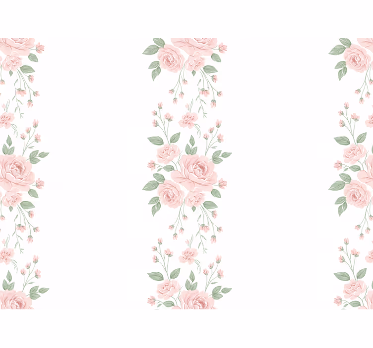 Flowers wallpaper light pink floral pattern - TenStickers