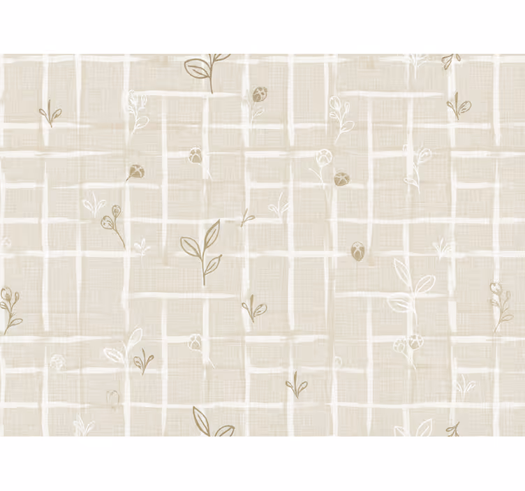 Beige wallpaper in cream color with linen texture - TenStickers
