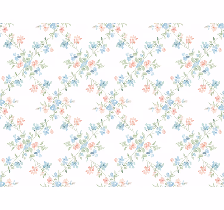 Flowers wallpaper small flowers in soft watercolor - TenStickers